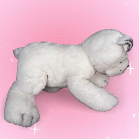 Build A Bear Workshop White Bulldog 2010 L 15”Retired - Picture 2 of 6
